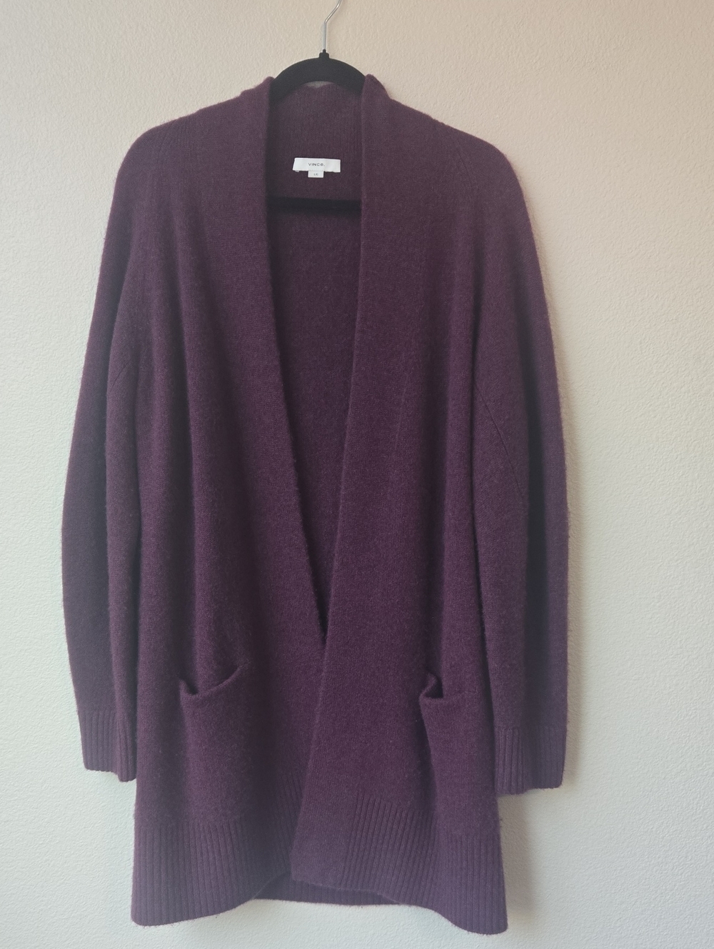 Vince Plum Open-Front Pocketed Women's Cardigan